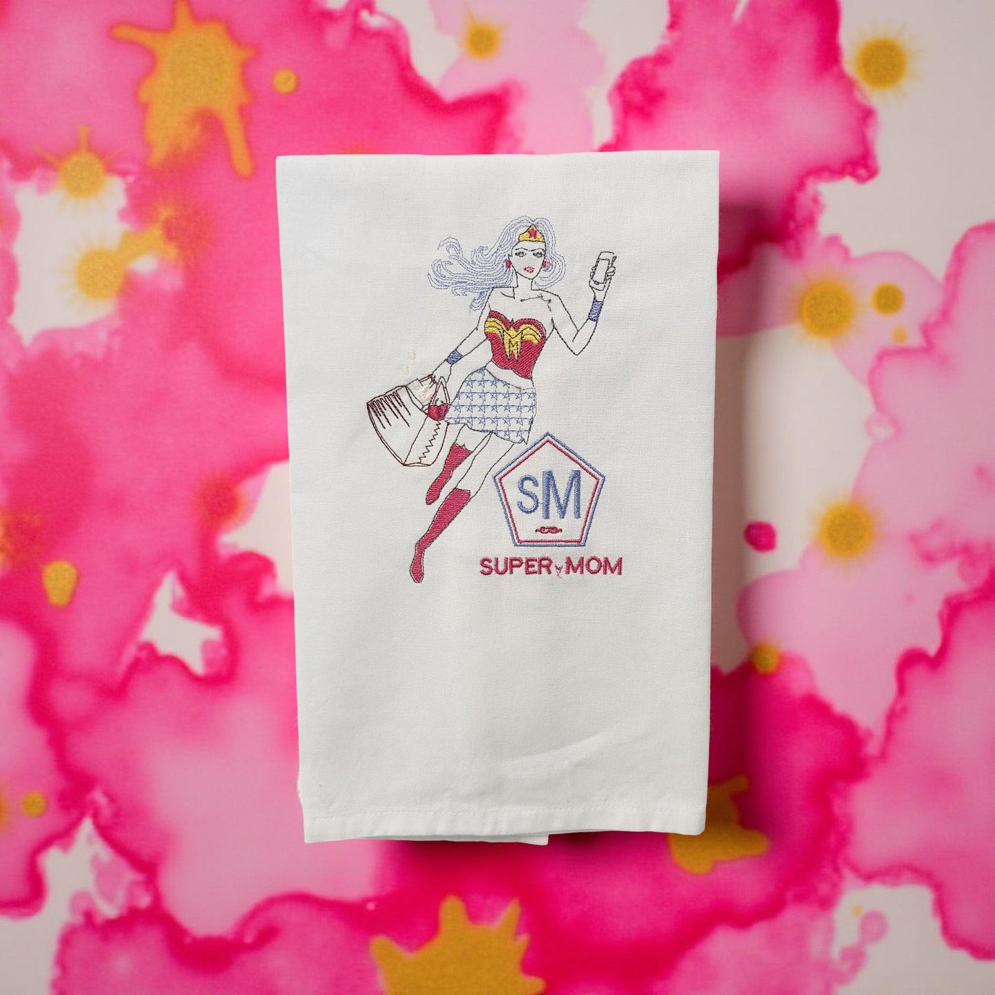 Hand-Crafted Embroidered Mother's Day Hand Towels