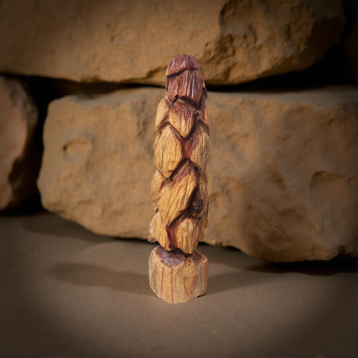 Rustic Hand Carved Wood Spirits Sculptures - One-of-a-Kind Carvings