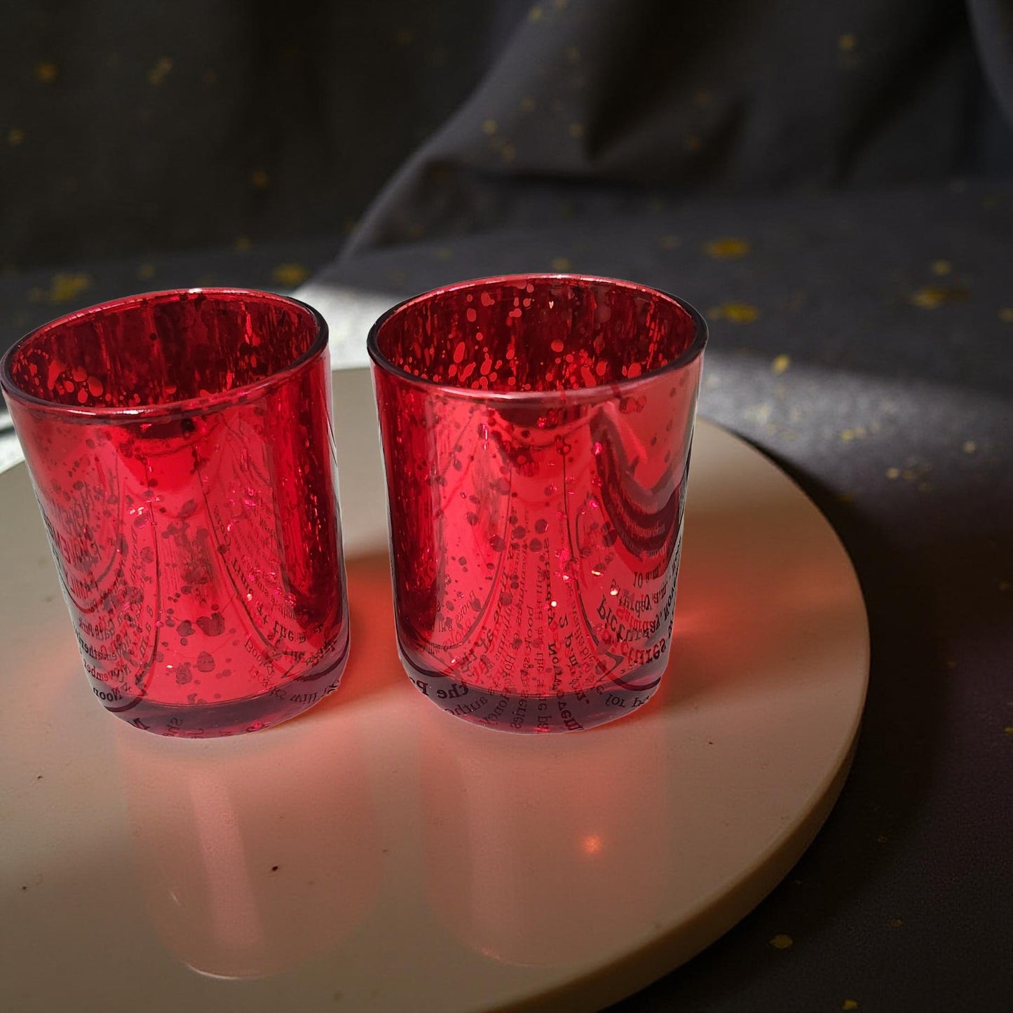 🕯️ Red Candle Holder Set – Elegant & Festive Accent