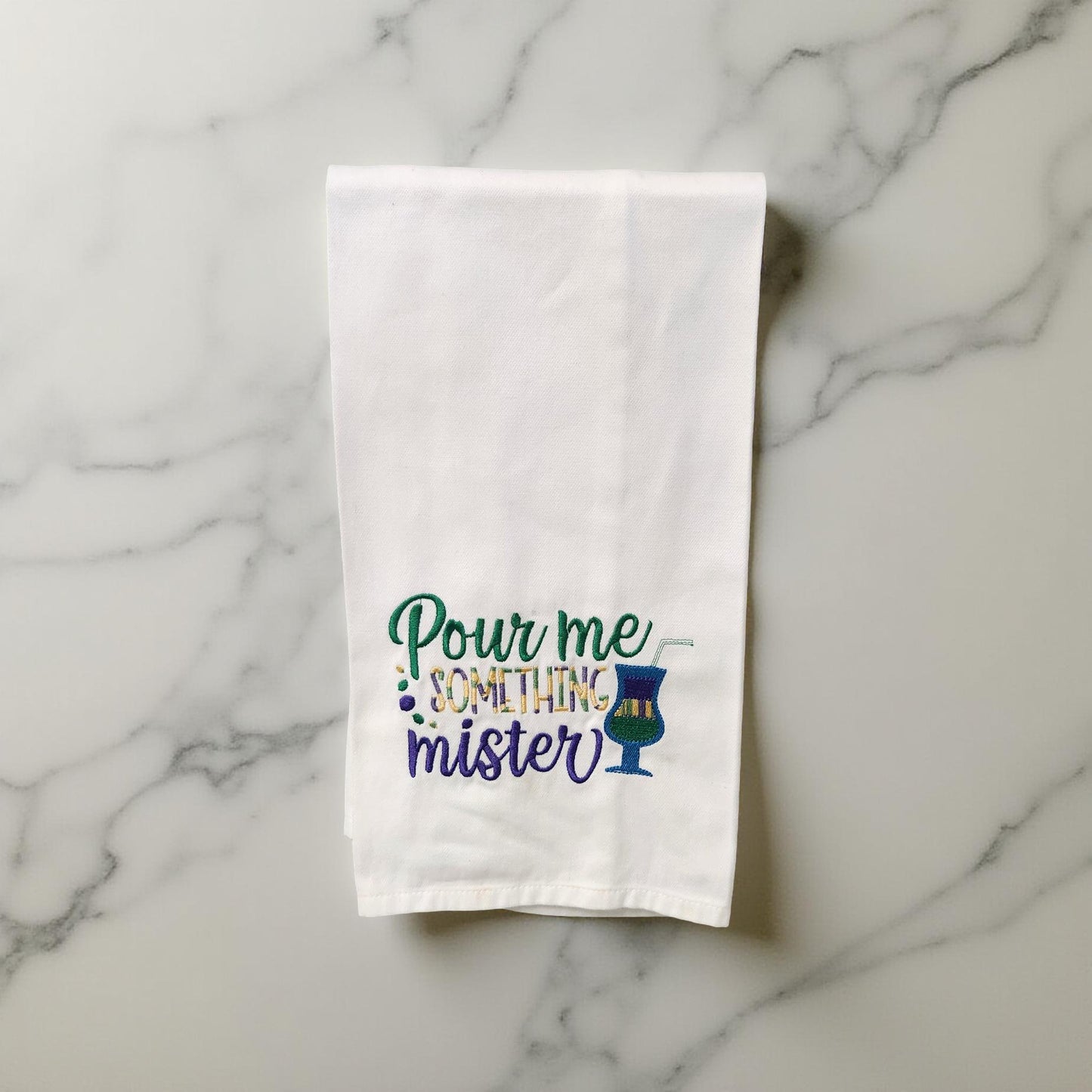 Hand-Crafted Embroidered Mardi Gras Hand Towels