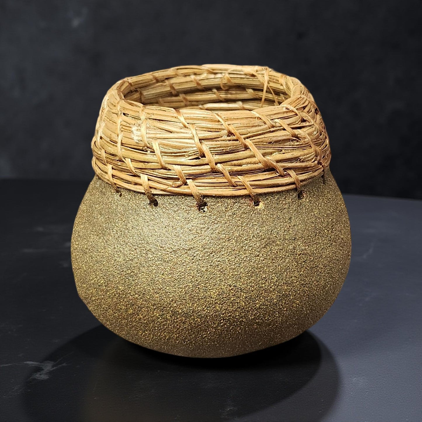 Hand-Woven Pine Needle Basket - Natural Home Decor