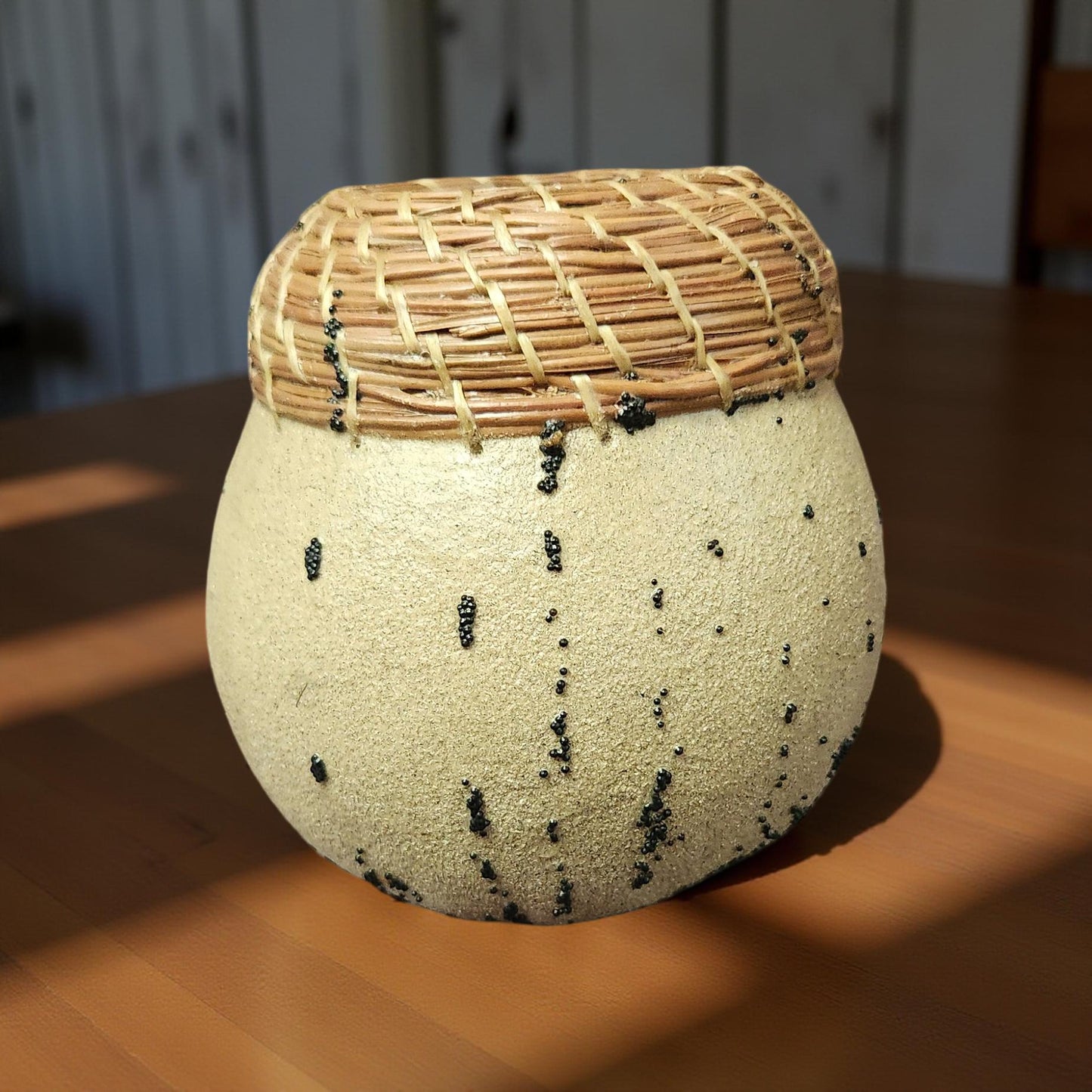 Hand-Woven Pine Needle Basket - Natural Home Decor