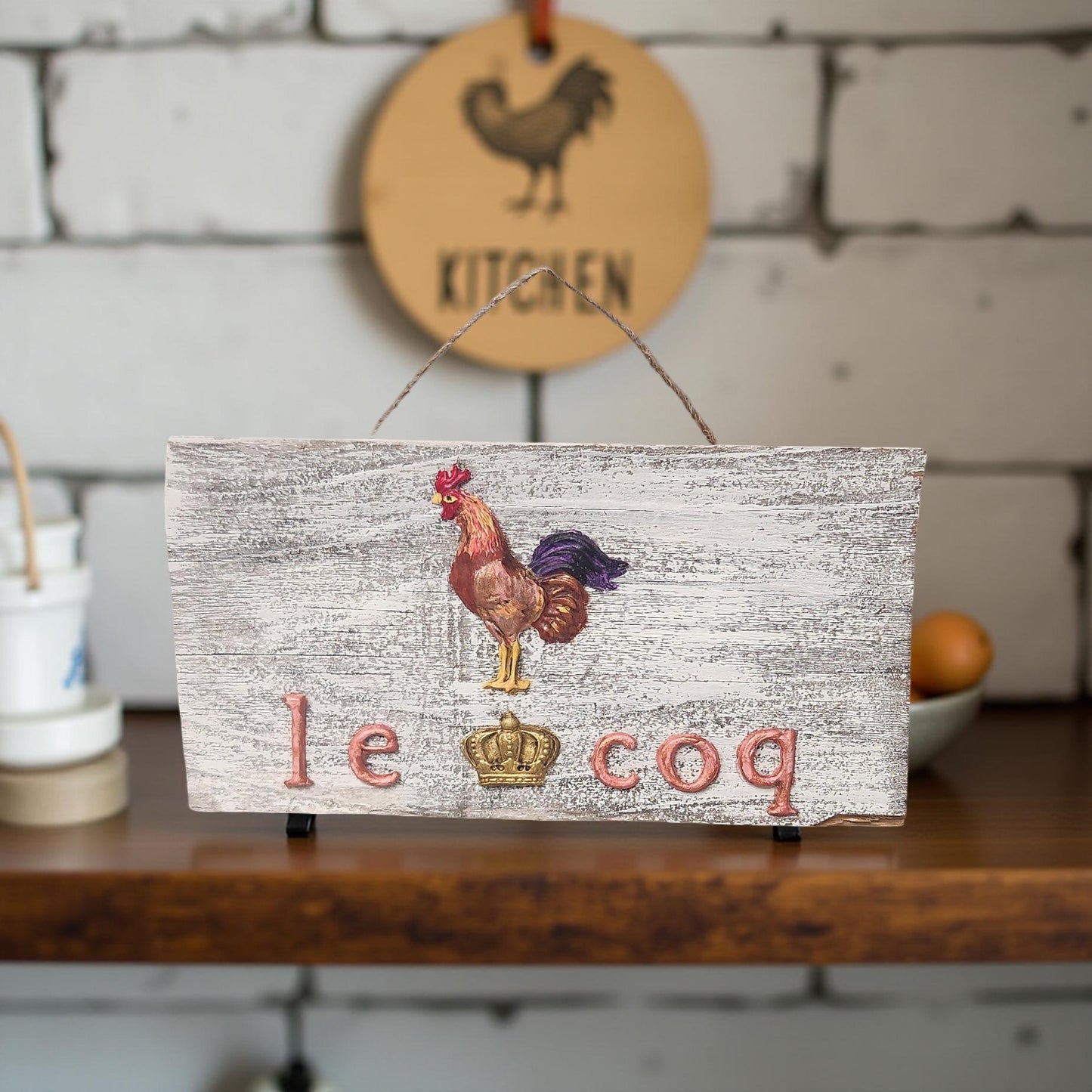 Le Coq Rooster Wall Plaque - by Linda Richard