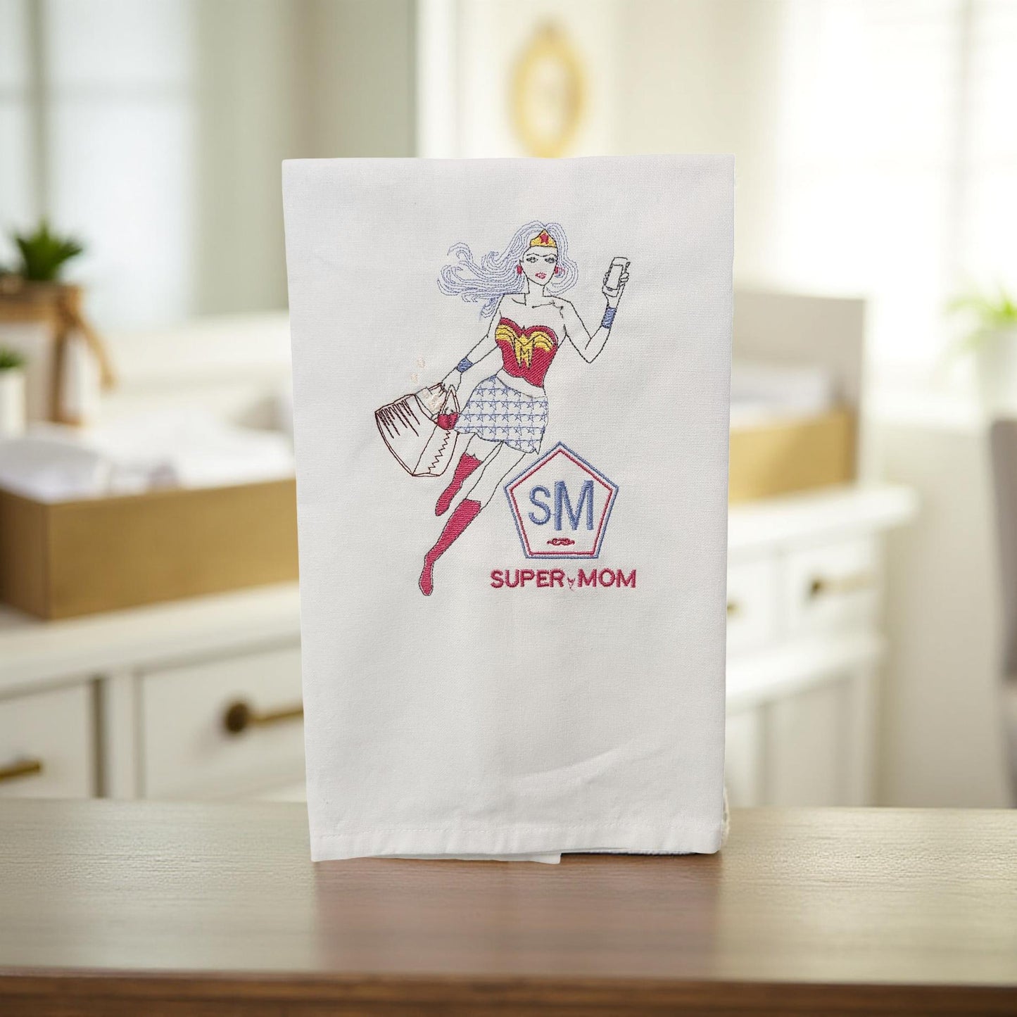 Hand-Crafted Embroidered Mother's Day Hand Towels