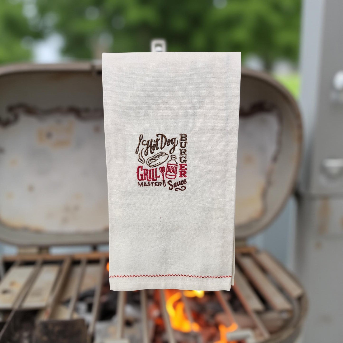 Hand-Crafted Embroidered Summer Fun Hand Towels