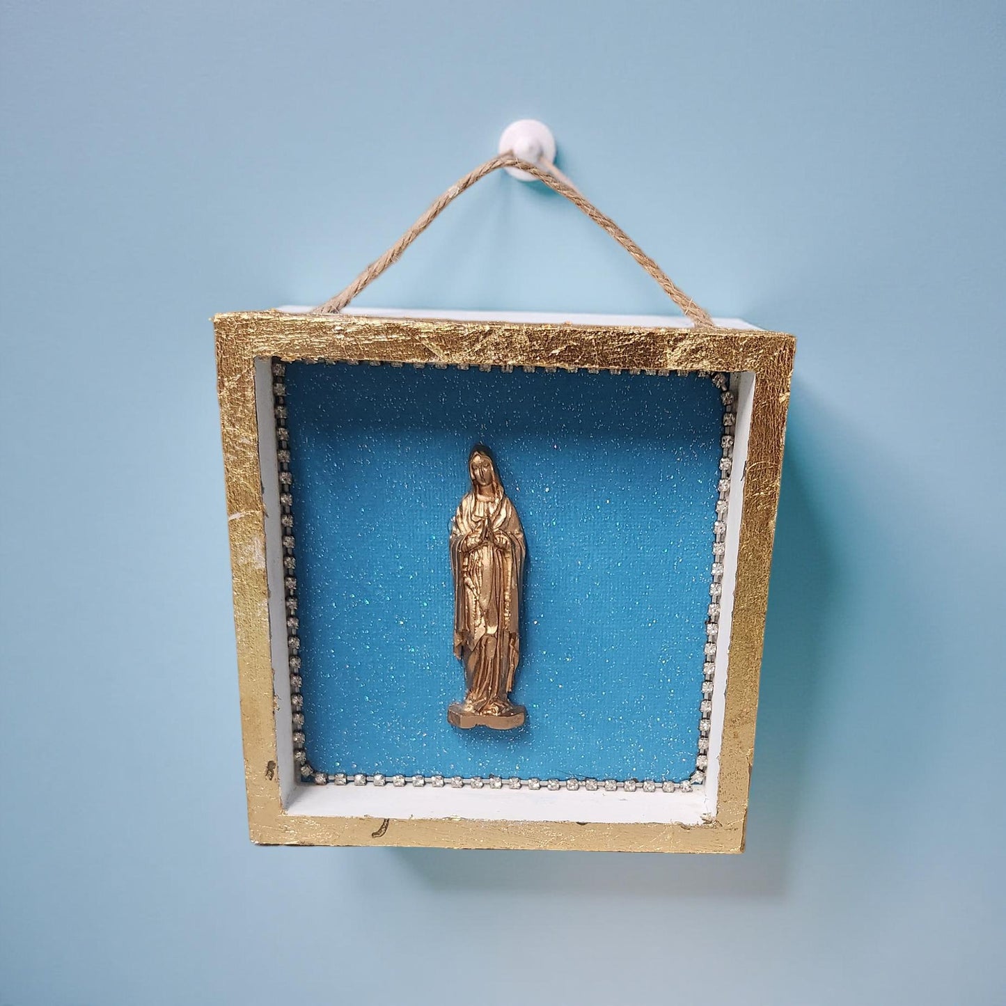 Gold Leaf Wooded Wall Art - Religious Hand-crafted Mary