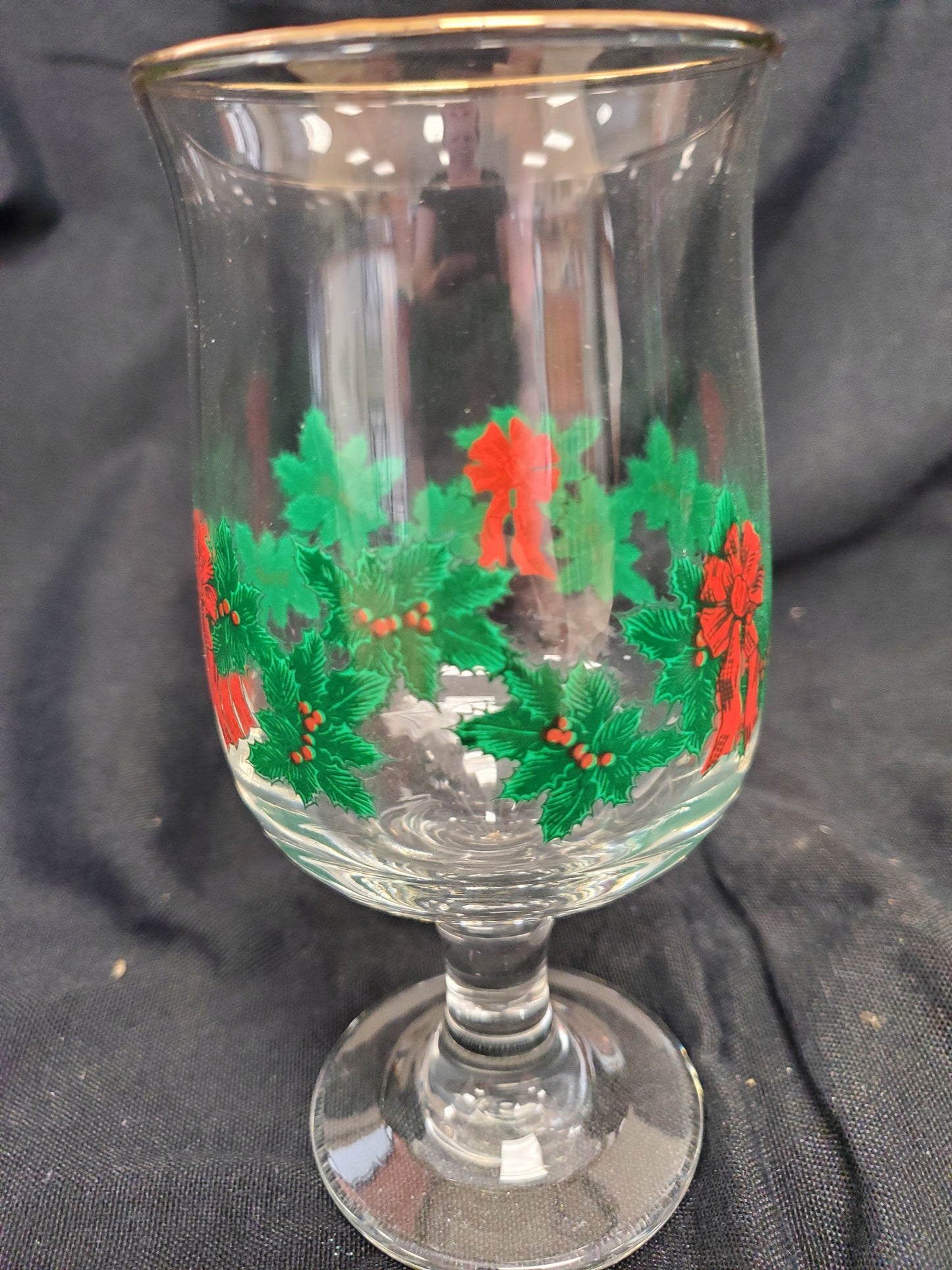 Holly Berry Wine Glasses for Arby's 1980 Christmas (set of 6)