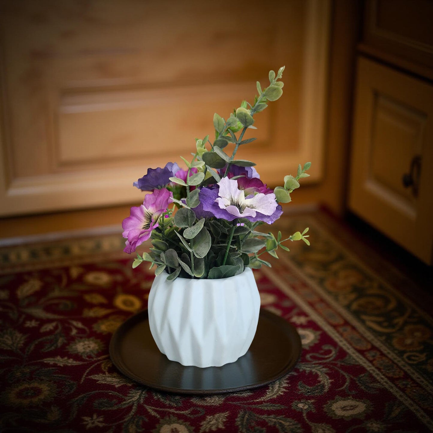 Handcrafted Silk Arrangements in Country Chic Ceramic Vases