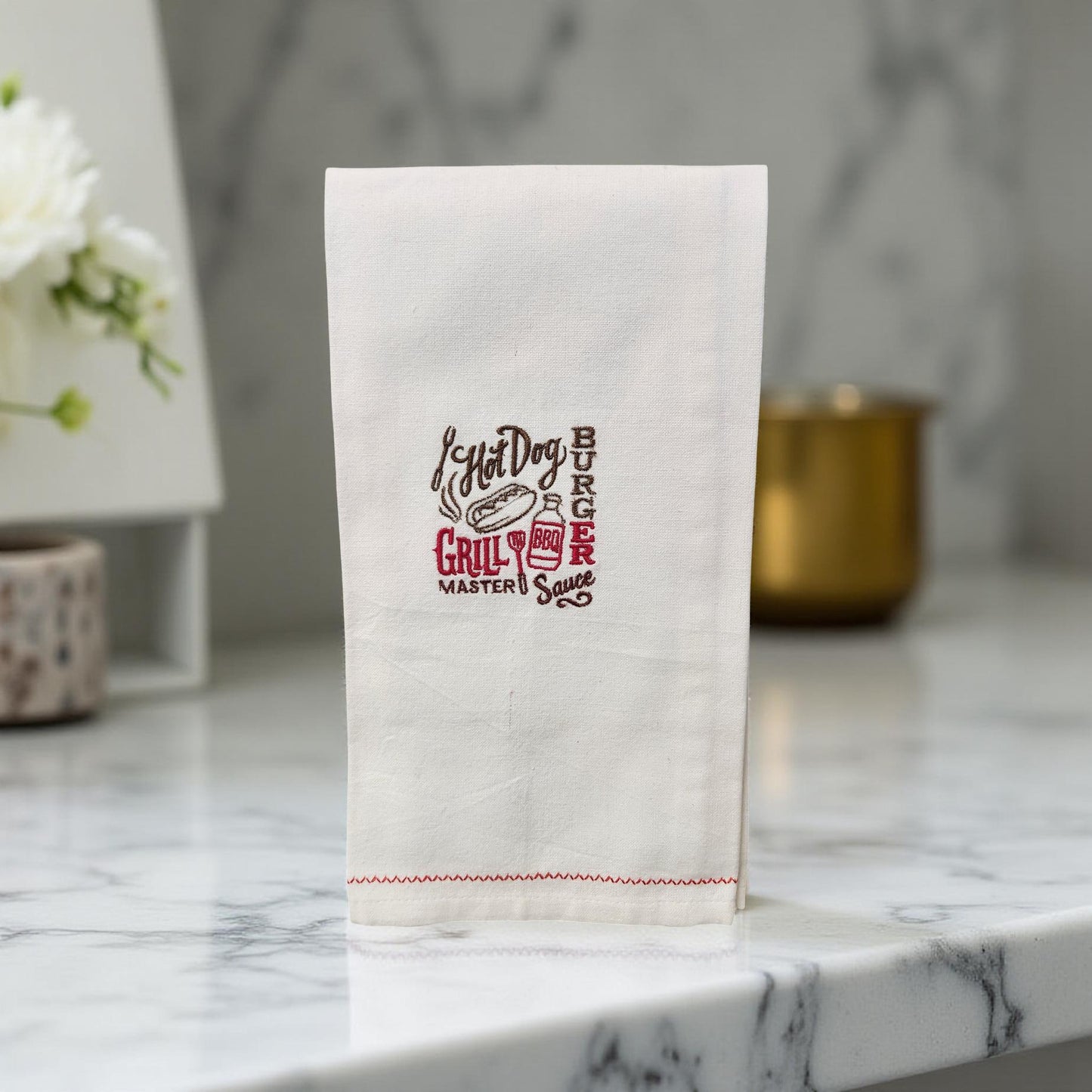 Hand-Crafted Embroidered Summer Fun Hand Towels