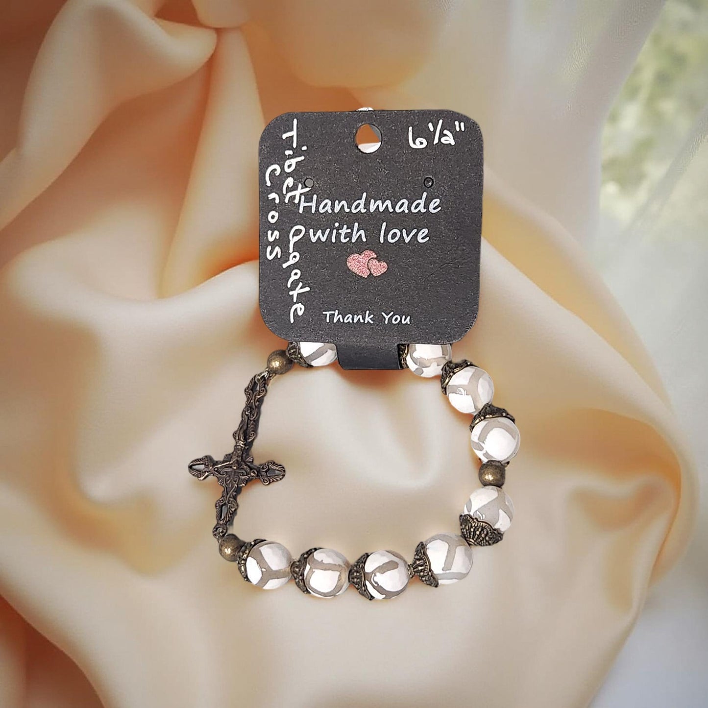 Unique Tibetan Style Bracelet with Metal Charms