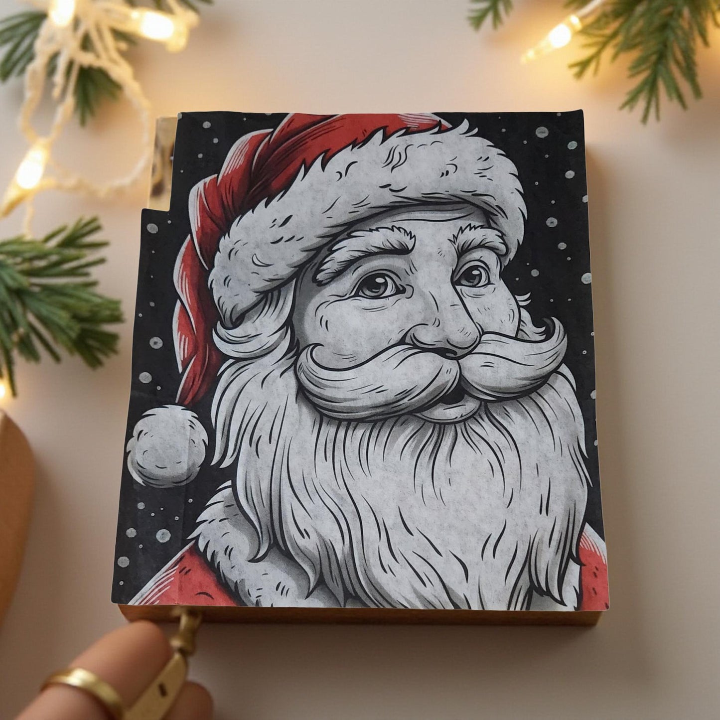 Monotone Santa Face Decoupage Paper