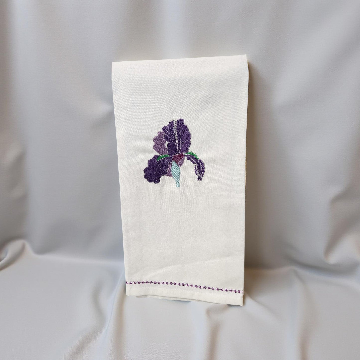 Hand-Crafted Embroidered Day Lily and Floral Theme Hand Towels
