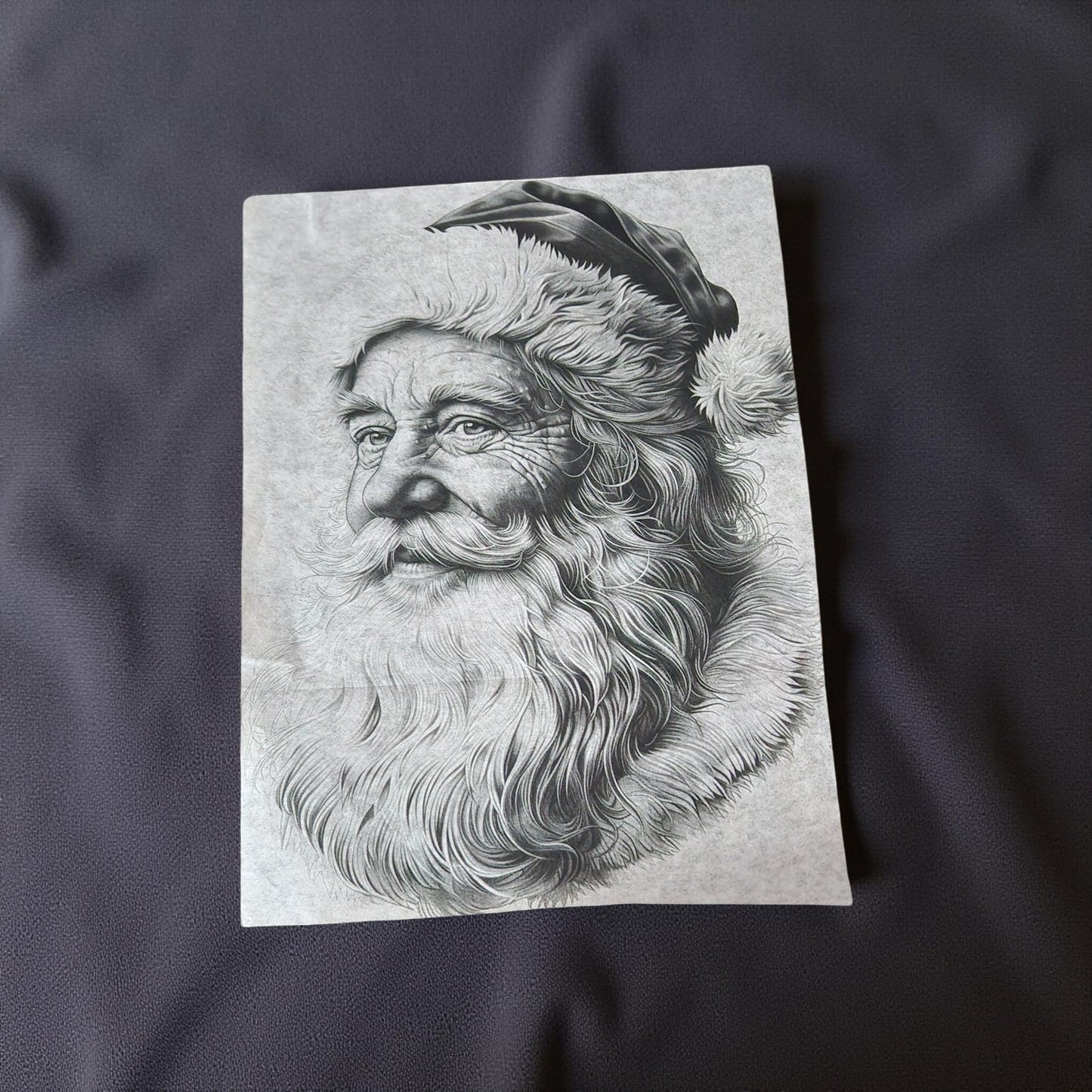 Monotone Santa Face Decoupage Paper