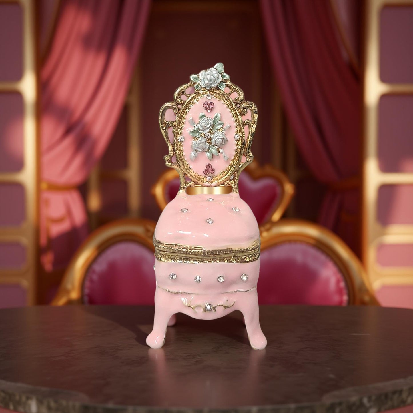 Pink Jeweled Chair – Trinket Box