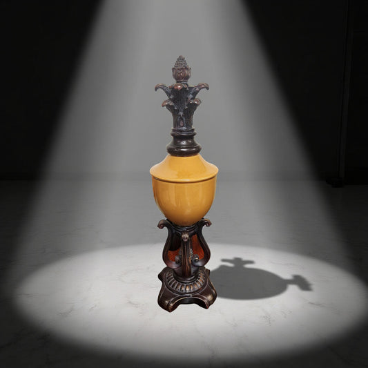 Artistic Ceramic and Wood Pineapple Sculpture for Home Decor