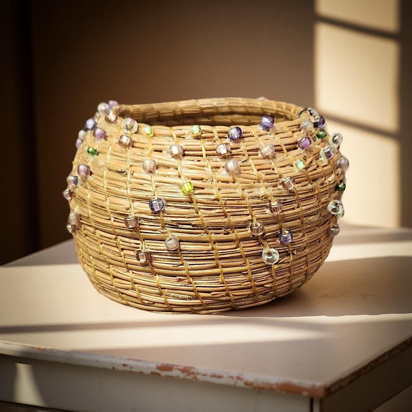 Rustic Pine Needle Basket - Handmade Storage Solution