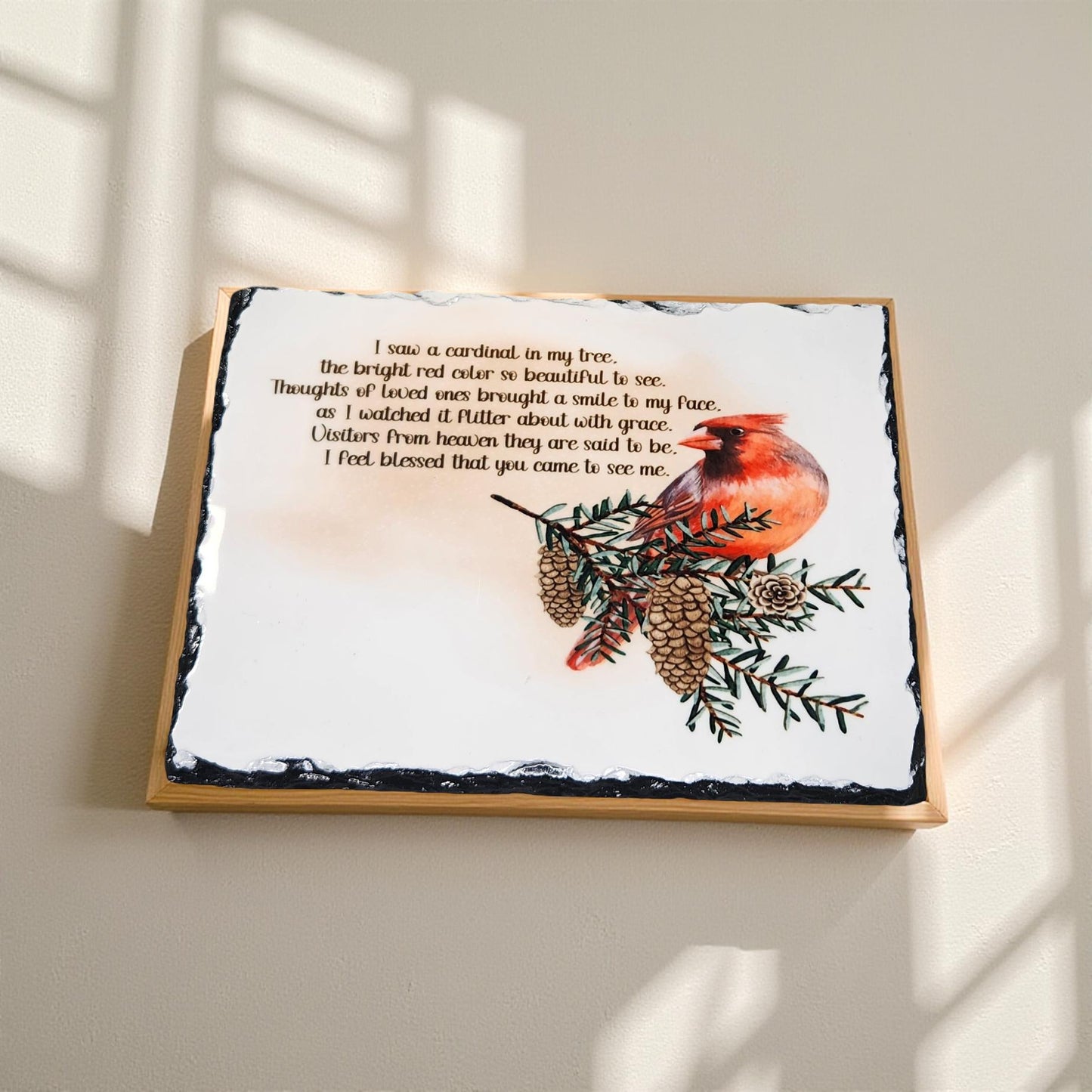 Decorative Cardinal Slate - Beautiful Memorial Sign