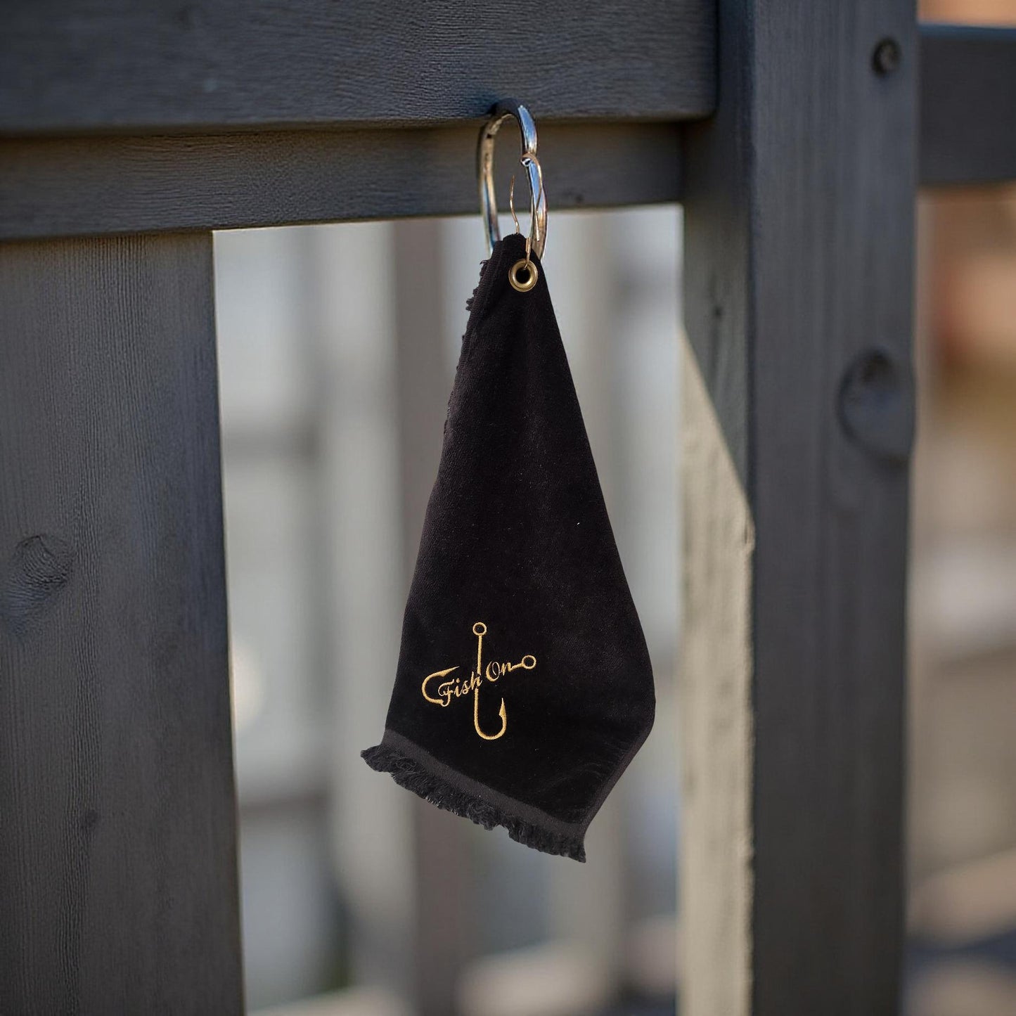 Hand-Crafted Embroidered Fishing Hand Towels with Clamp