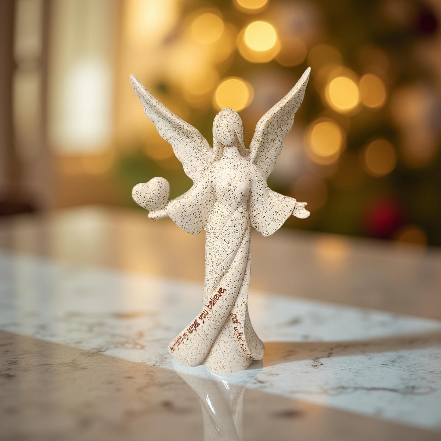 Resin Angel Figurine with Inspirational Quote