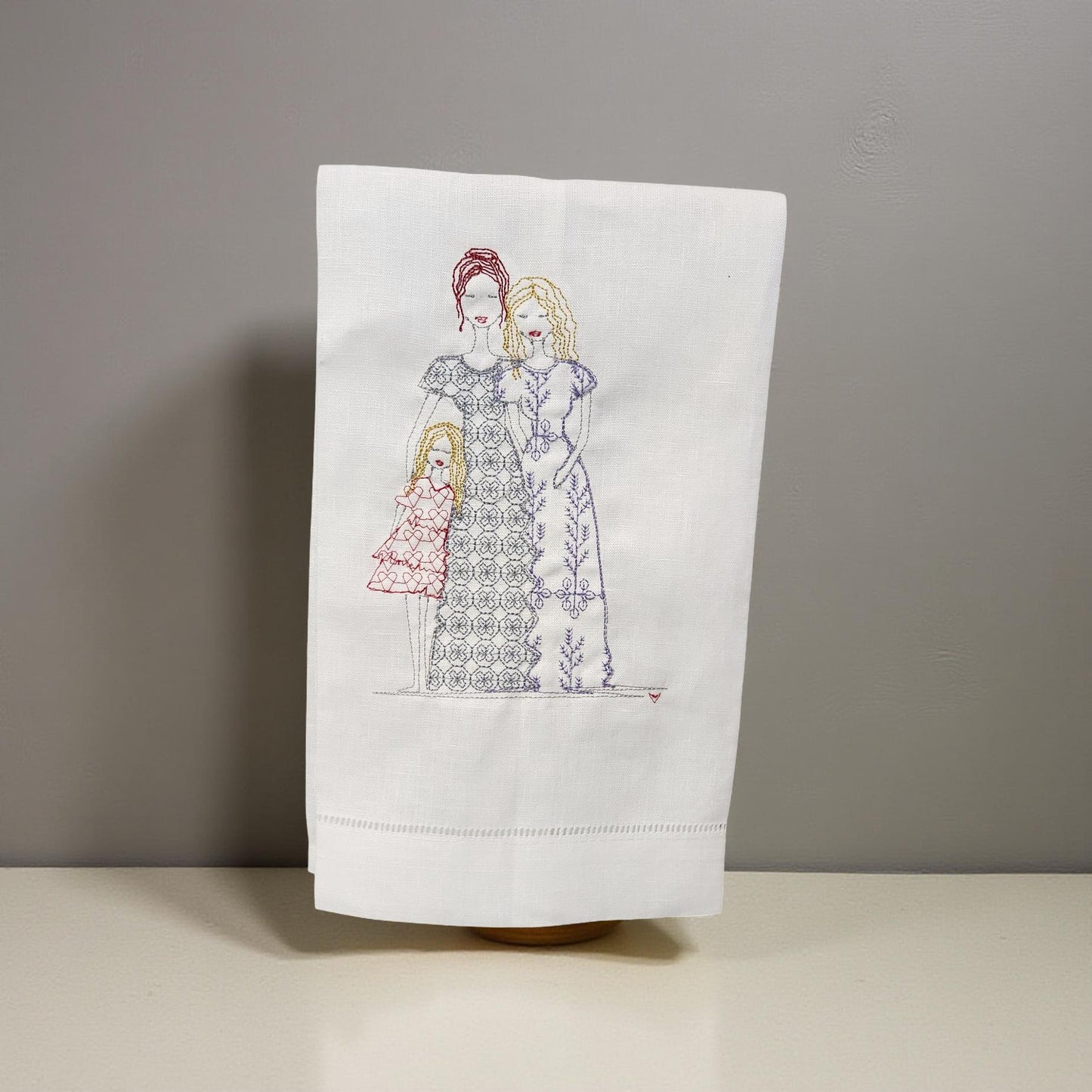 Hand-Crafted Embroidered Mother's Day Hand Towels