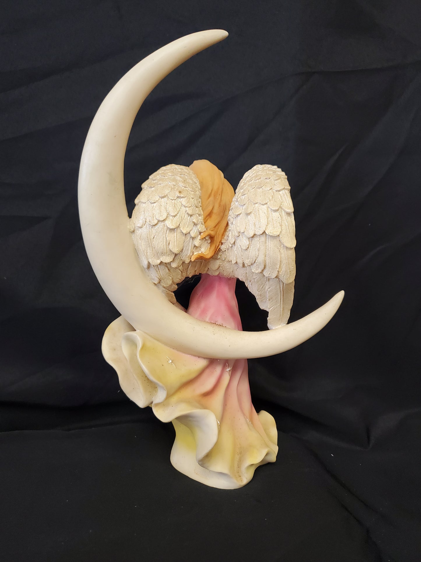 Guardian Angel and Crescent Moon 16 Inch Resin Statue 2005
