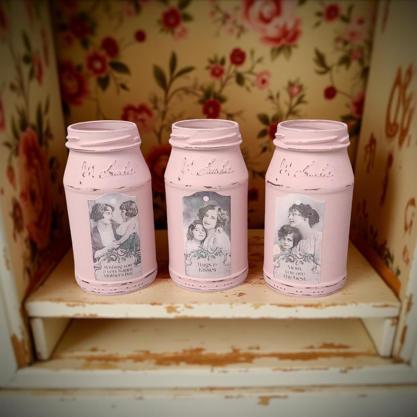 Vintage-Inspired Rustic Vases (set of 3) - Small Size