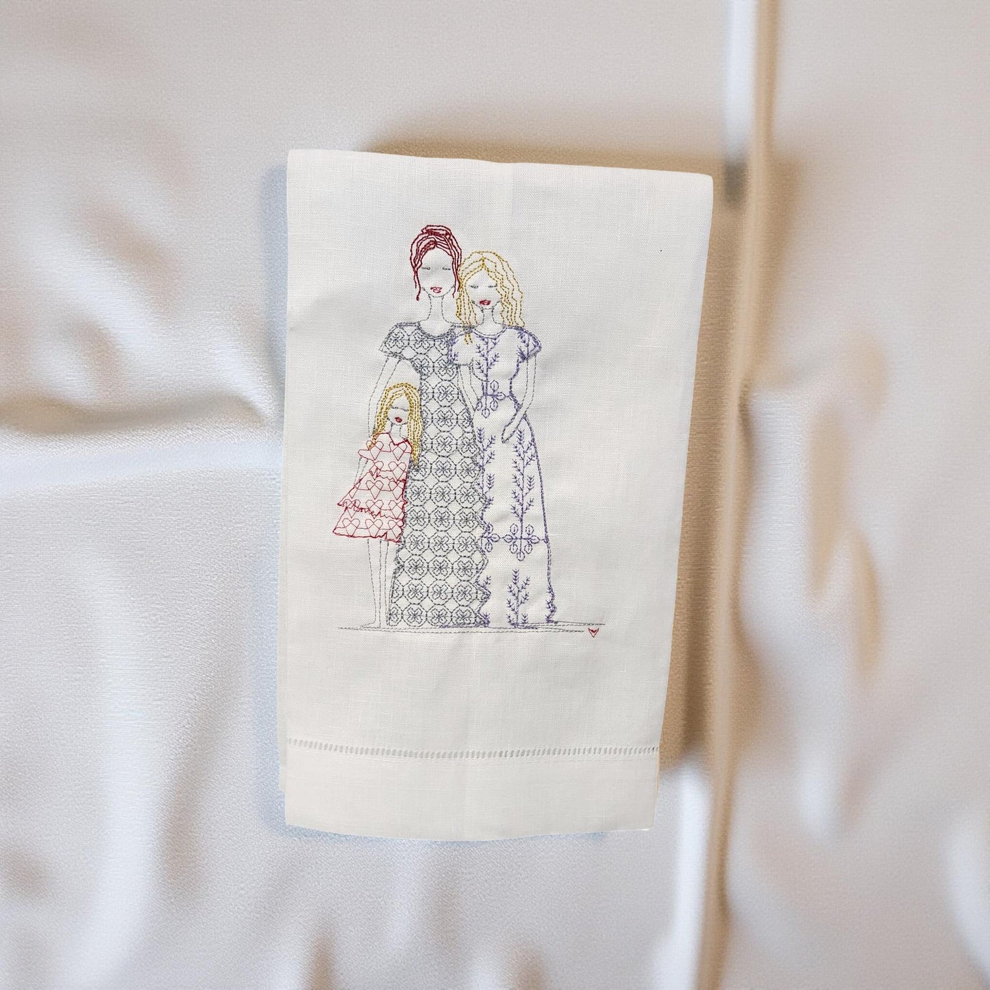 Hand-Crafted Embroidered Mother's Day Hand Towels