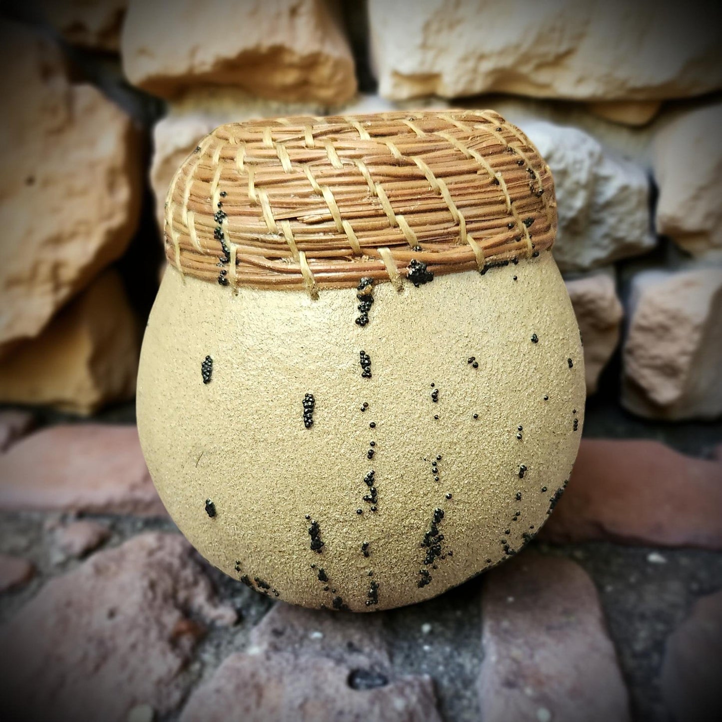 Hand-Woven Pine Needle Basket - Natural Home Decor